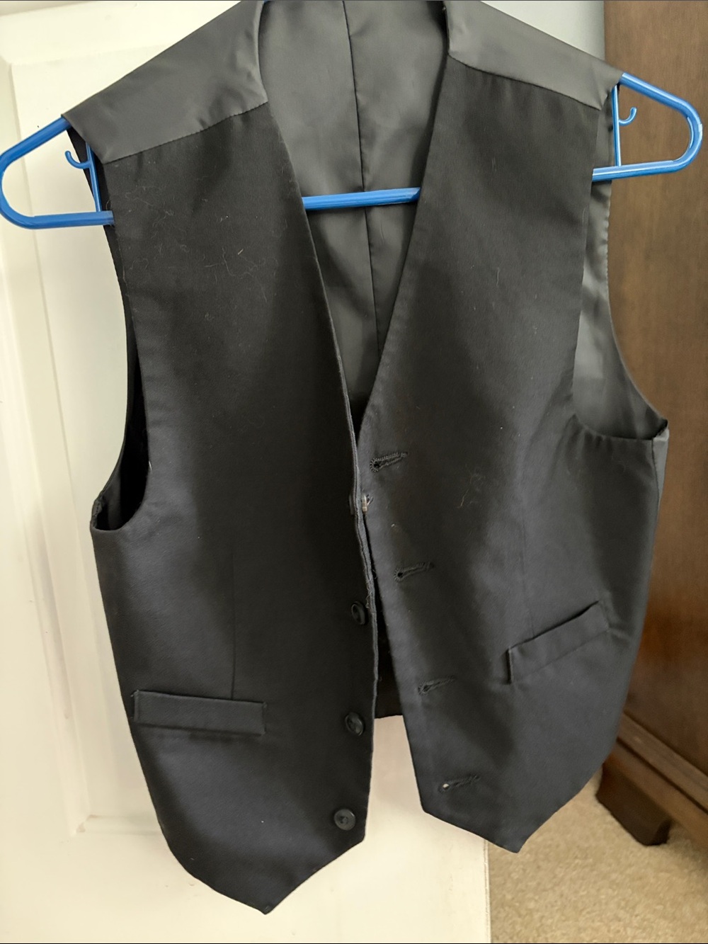 Kids Reversible Black Dress Vest - Classic Formal Waistcoat